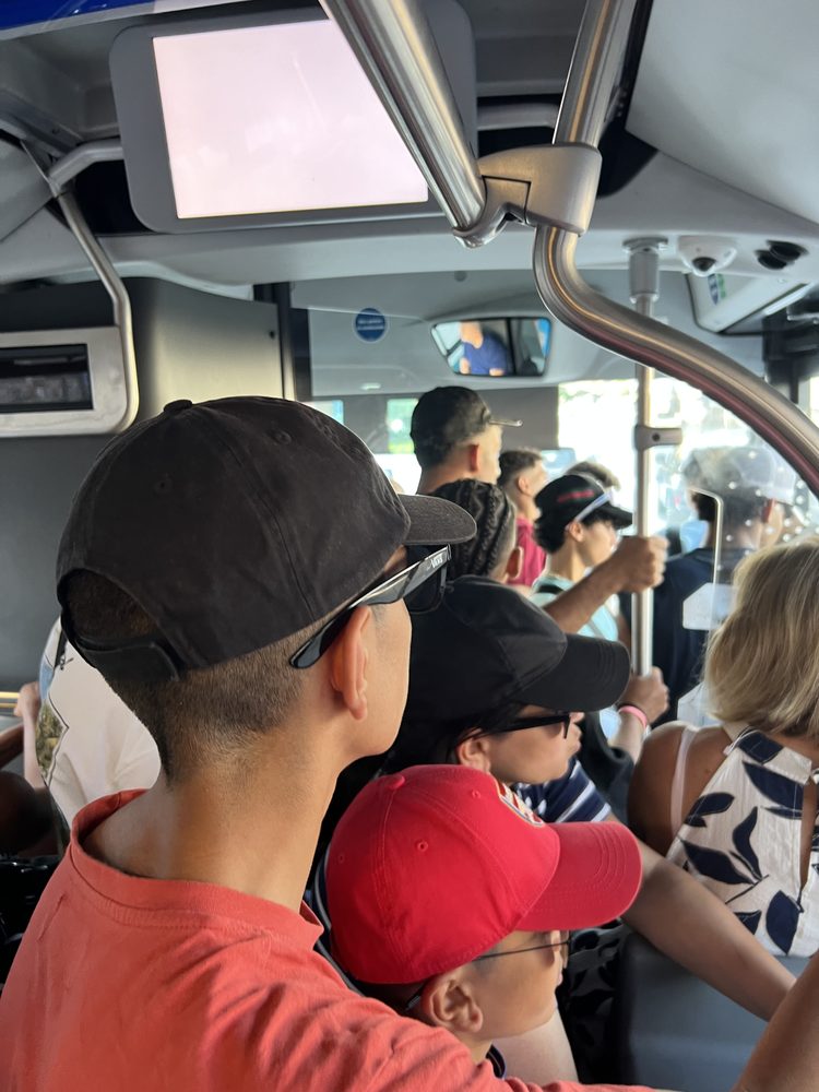 The boys on a packed city bus in Rome